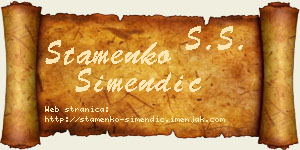 Stamenko Simendić vizit kartica